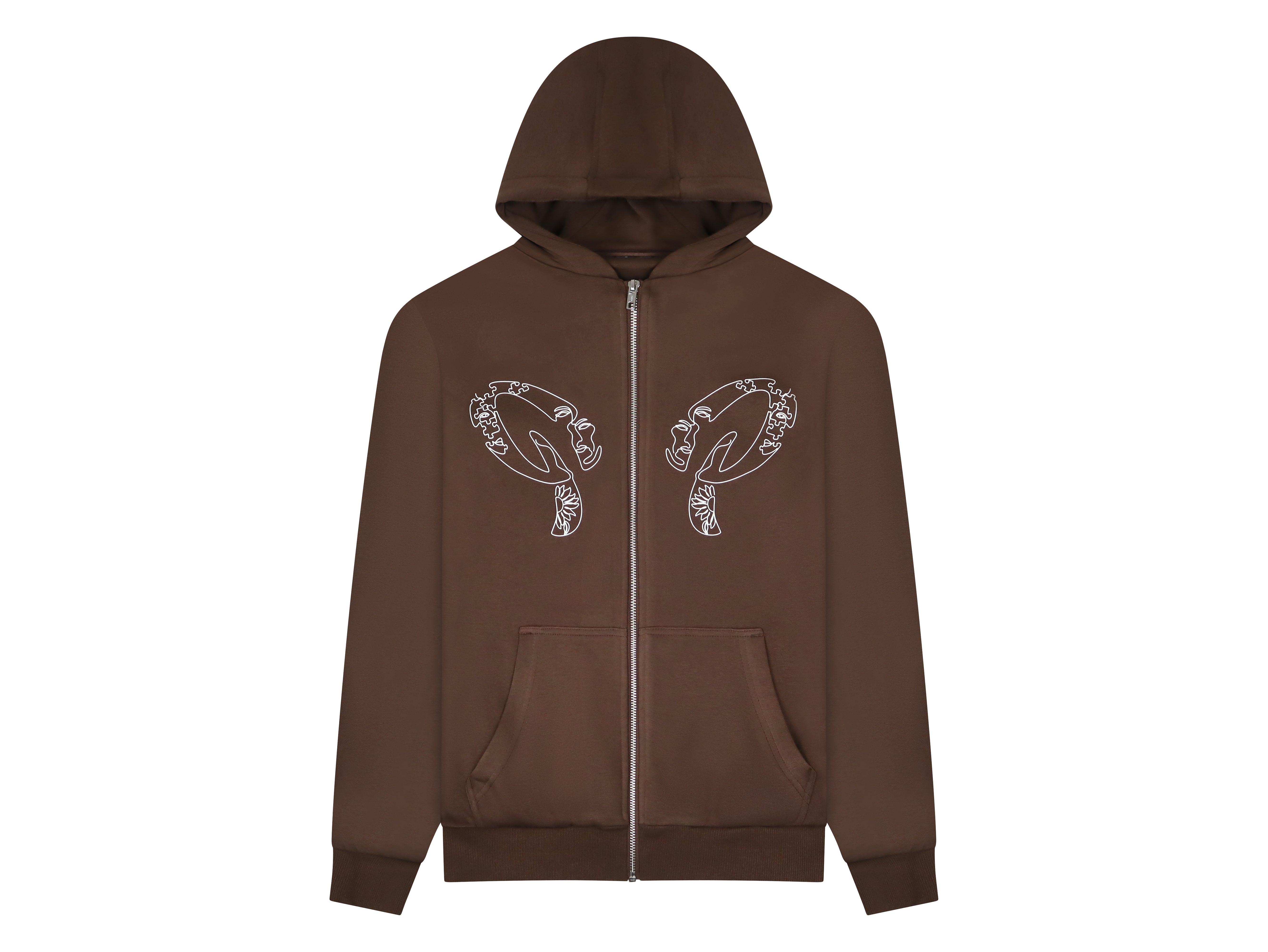 'Line Art' Zip Hoodie