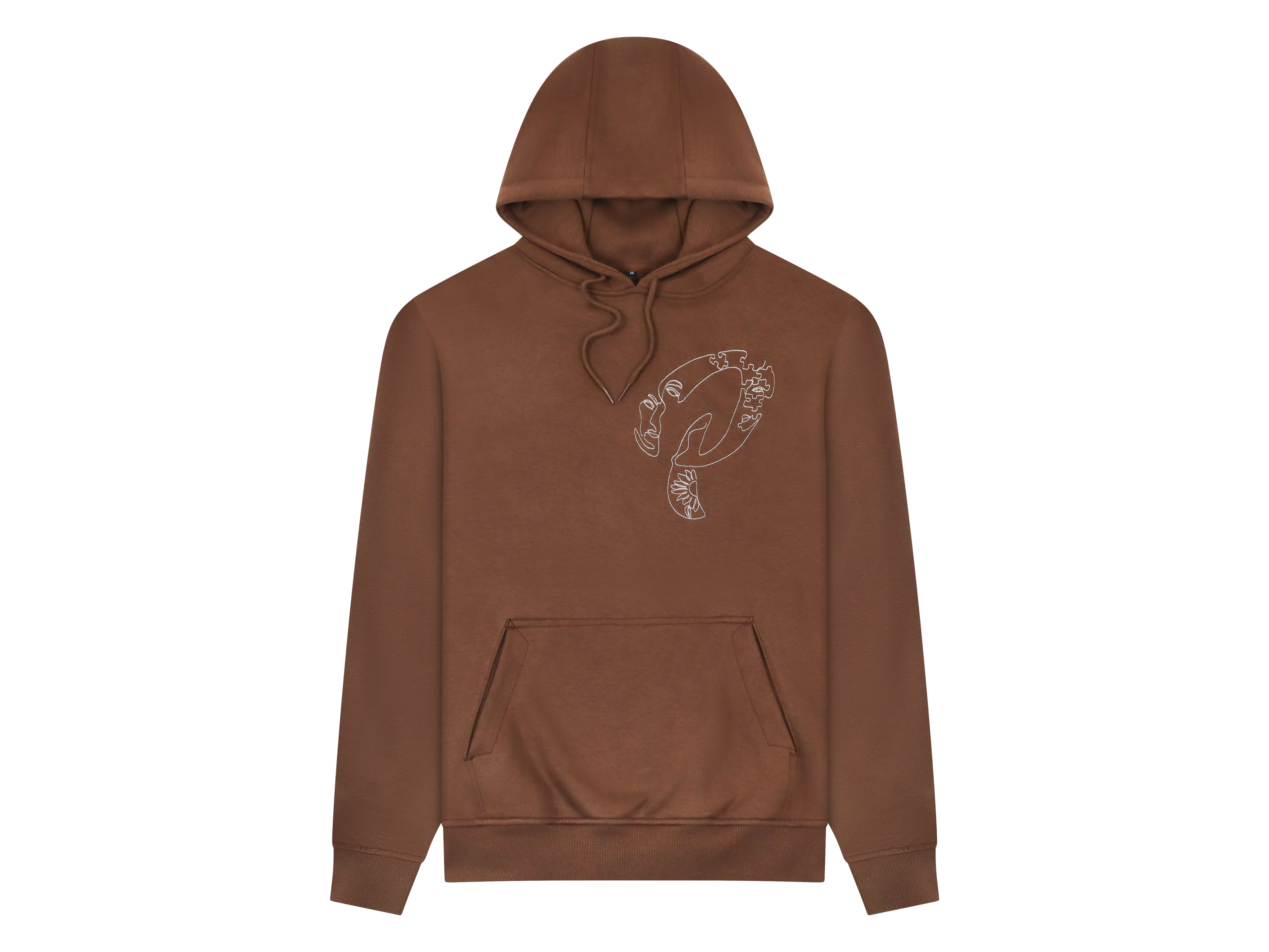 Embroidered 'Line Art' Hoodie