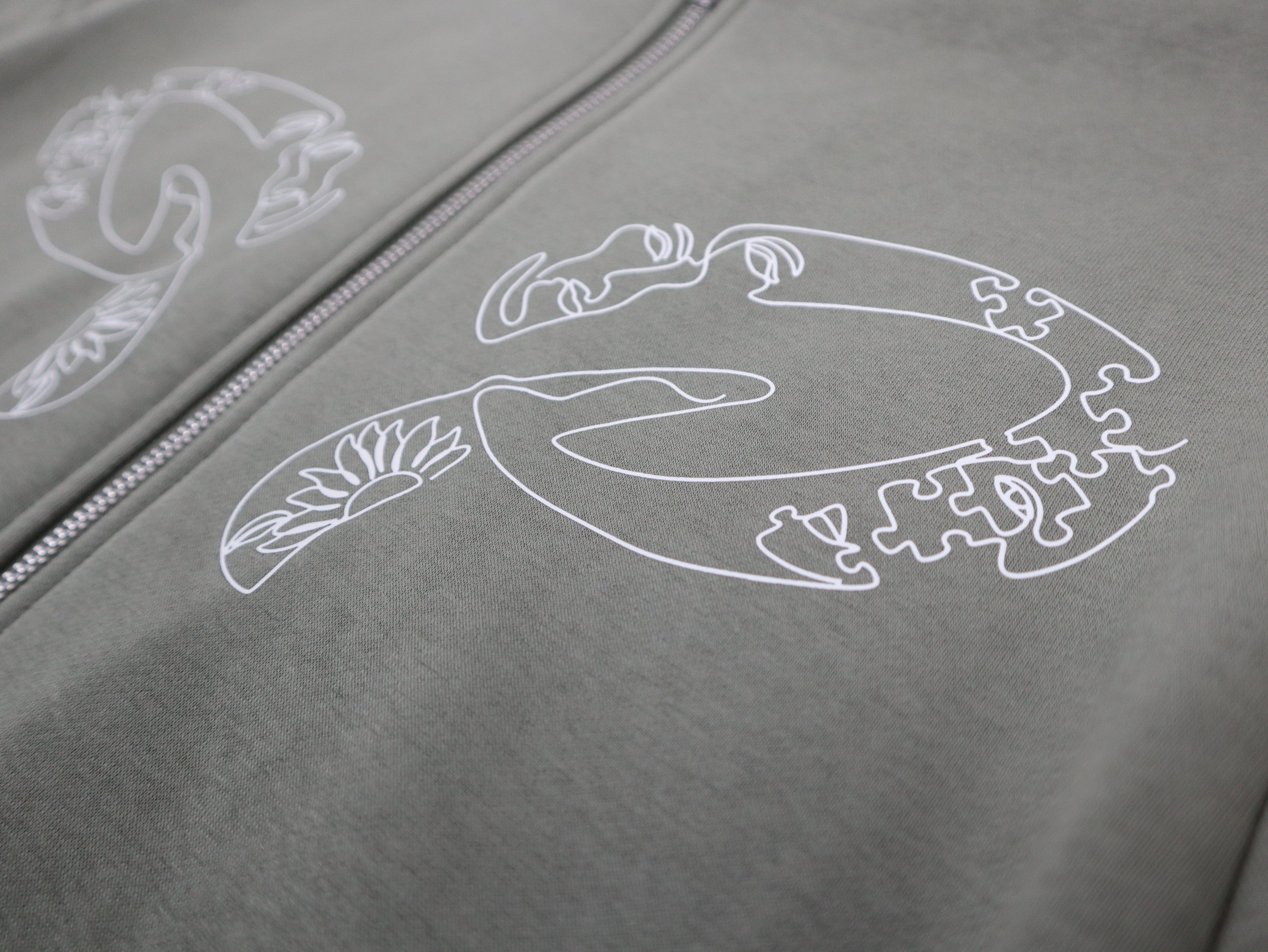 'Line Art' Zip Hoodie